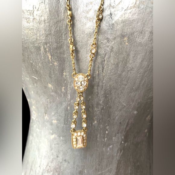 GIVENCHY Designer Gold Plated Cubic Zirconia Crystal Woman’s Necklace Luxury - Picture 8 of 12